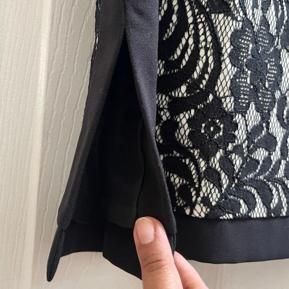 Vintage Worthington Black Lace Jacquard Fully Lined Skirt Petite Size 14 - Picture 5 of 11